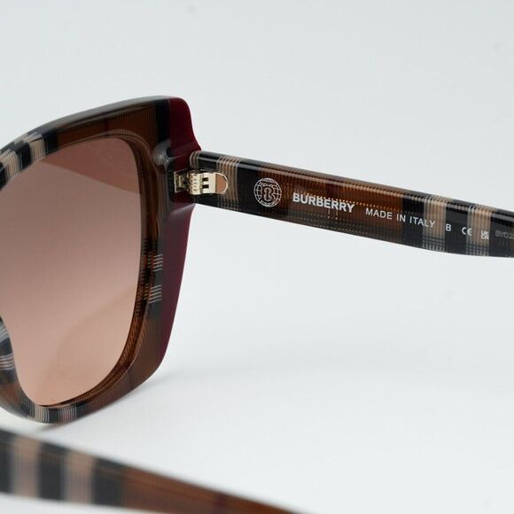 NEW Burberry BE4393 MERYL 405413 Check Bordeaux Gradient Women Sunglasses - Picture 7 of 9